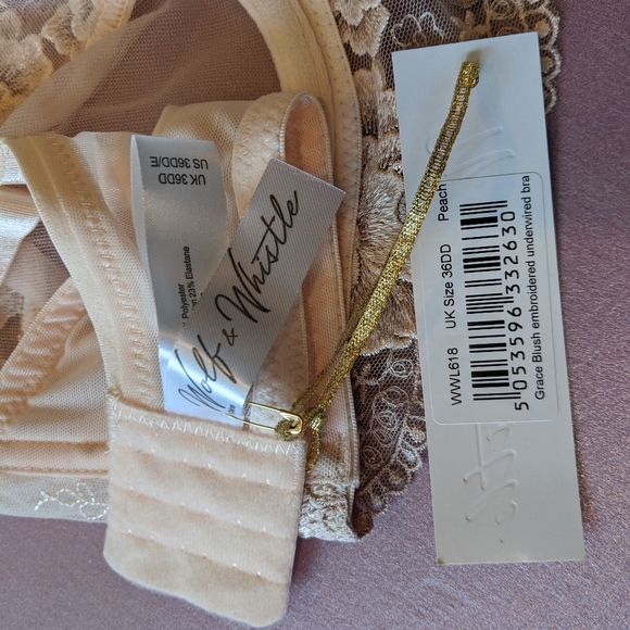 NWT Wolf and Whistle Grace Blush Embroidered Bra - Picture 7 of 8
